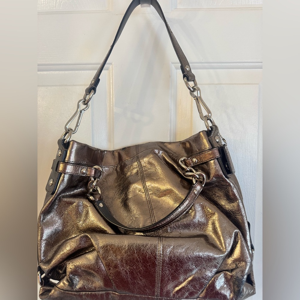 COACH PEWTER/SILVER Shoulder Purse